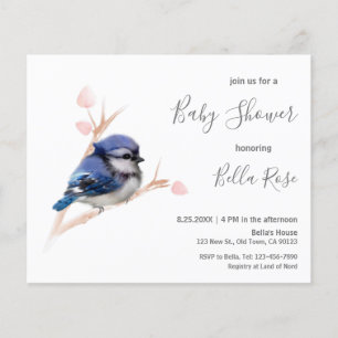 Budget Blue Jay Baby shower Invitation