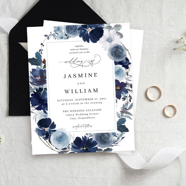 Budget Blue & Navy Floral Mariage (Créateur téléchargé)