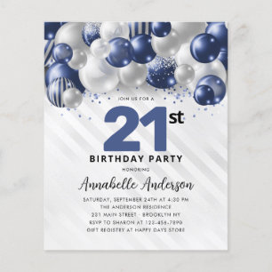 Budget Blue Silver Balloon Parties scintillant 21e