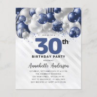 Budget Blue Silver Balloon Parties scintillant 30e