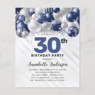 Budget Blue Silver Balloon Parties scintillant 30e
