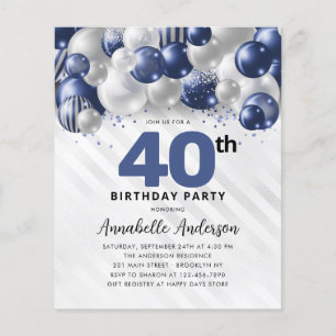 Budget Blue Silver Balloon Parties scintillant 40e
