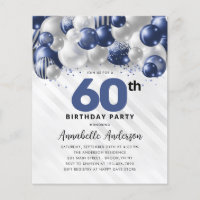 Budget Blue Silver Balloon Parties scintillant 60e