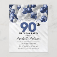 Budget Blue Silver Balloon Parties scintillant 90e
