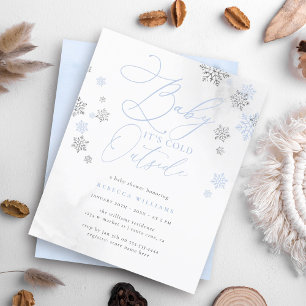 Budget Blue & Silver Snowflake Baby shower d'hiver