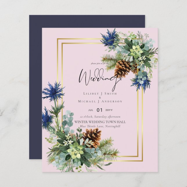 BUDGET Blue Thistle Eucalyptus Mariage Wonderland (Devant / Derrière)