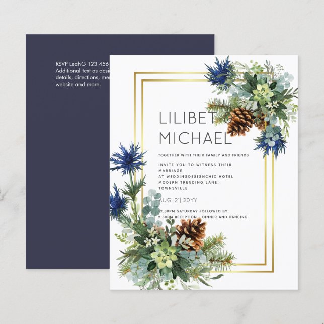 BUDGET Blue Thistle Eucalyptus Mariage Wonderland (Devant / Derrière)
