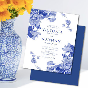Budget Blue White Flower Chinoiserie Chic Mariage