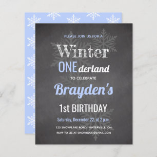 Budget Blue Winter Onederland 1er anniversaire Inv