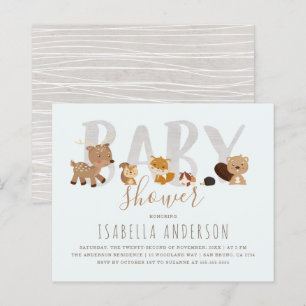 Budget Blue Woodland Animaux Baby shower neutre