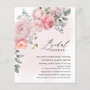 Budget Blush Floral Bridal Shows Invitations
