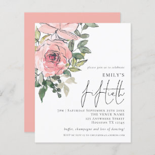 Budget Blush Florals Cinquantième anniversaire Inv