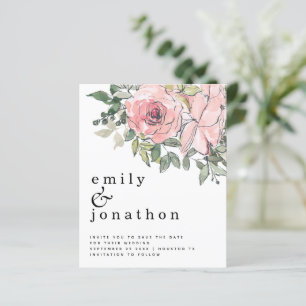 Budget Blush Florals Mariage Enregistrer La Date