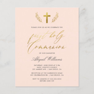 Budget Blush Gold Calligraphie Première Sainte Com