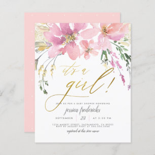 Budget Blush & Gold C'est une fille Baby shower fl