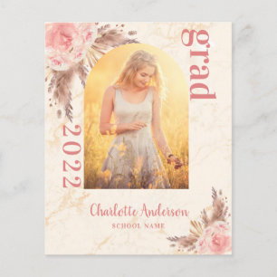 Budget blush pampas herbe diplôme merci