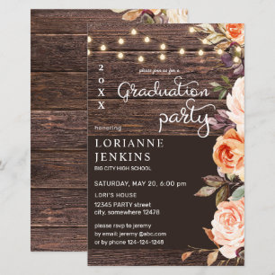 Budget Blush & Peach Floral Rustic Grad MOUM