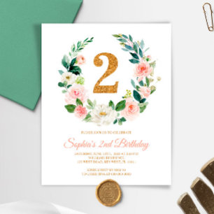 Budget Blush Pink Wreath 2e Invitation anniversair