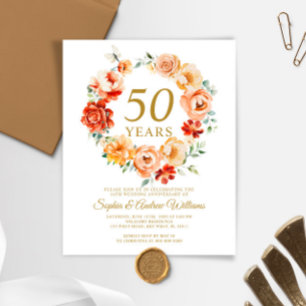 Budget Blush & Red Invitation du 50e anniversaire