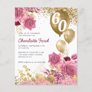 Budget Blush rose floral or ballon Anniversaire