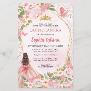Budget Blush rose Floral Or Princesse Quinceañera