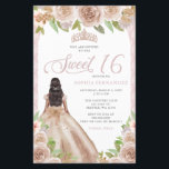 Budget Blush Rose Gold Princess Tiara Sweet 16<br><div class="desc">Budget Blush Rose or Floral Princesse Tiara Sweet 16 Invitation</div>