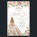 Budget Blush Rose Gold Princess Tiara Sweet 16<br><div class="desc">Budget Blush Rose or Floral Princesse Tiara Sweet 16 Invitation</div>
