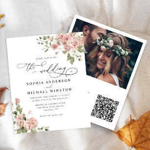 Budget Blush Rose Rose Floral Photo Mariage Invita