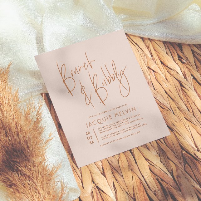 Budget Blush & Terracotta Bridal Brunch & Bubbly (Créateur téléchargé)