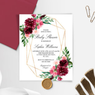 Budget Bohème Floral Baby shower Invitation