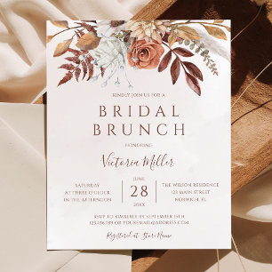 Budget Boho Automne Floral Bridal Brunch Invitatio