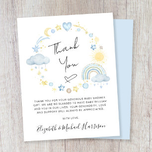 Budget Boho Baby Boy Shoy Carte de remerciements