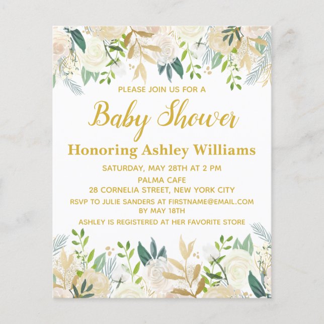 Budget Boho Baby shower Invitation Genre Neutre (Devant)