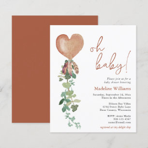 BUDGET Boho Balloon Invitation Baby shower de verd