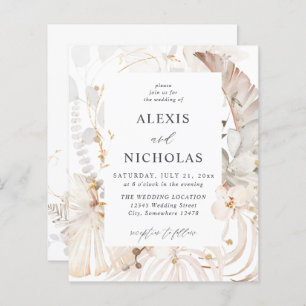 Budget Boho Beach Tropical Beige Floral Mariage