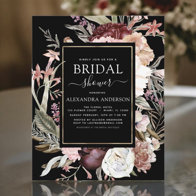 Budget Boho Black Pink Burgundy Fête des mariées (Créateur téléchargé)