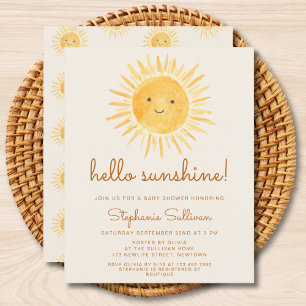 Budget Boho Bonjour Sunshine Baby shower Invitatio