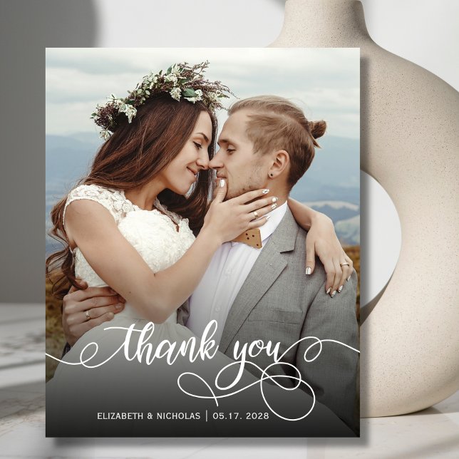 Budget Boho Calligraphie 2 Photo Mariage Merci (Créateur téléchargé)