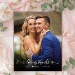 Budget Boho Calligraphie 2 Photo Mariage Merci<br><div class="desc">Budget Moderne Boho "Love and Thanks" Script 2 Photo Mariage Merci personnalisé abordable carte THIN à petit budget. Le modèle mariage élégant avec une photo verticale complète sur le devant avec le texte superposé "Amour et Merci" dans une police de script de typographie ou de calligraphie écrite à la main...</div>