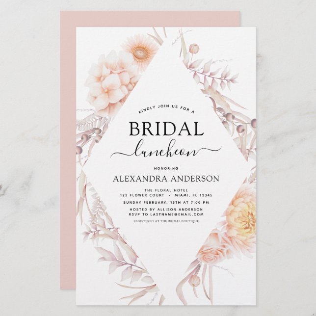 Budget Boho Chic Bridal Luncheon Dusty Pink Desert (Devant / Derrière)