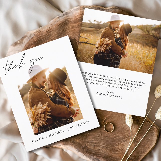 Budget Boho Chic Mariage Merci Cartes (Créateur téléchargé)