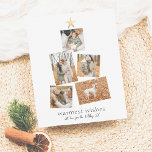 Budget Boho Christmas Tree 5 Photo Collage Holiday<br><div class="desc">Une carte de vacances moderne, simple et économique qui comprend cinq de vos photos préférées disposées en forme de sapin de Noël. En haut de l'arrangement photo, il y a une fausse étoile dorée. Cet or n'est qu'une image imprimée, mais une véritable version en feuille d'or de ce design est...</div>