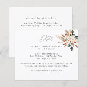 Budget Boho Cuivre Pampas Grass Floral Détails