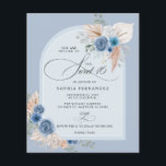 Budget Boho Dusty Blue Pampas Sweet 16 Invitation<br><div class="desc">Budget Rustique Calligraphie Boho Dusty Blue Pampas Sweet 16 Invitation</div>