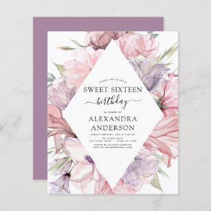 Budget Boho Dusty Purple Sweet 16 Anniversaire Flo