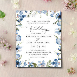 Budget Boho Elegant Faire-part de mariage Bleu