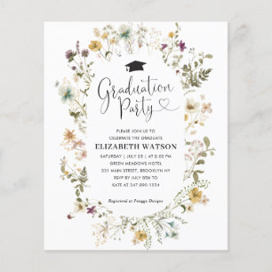 Budget Boho Fleur sauvage Floral Graduation Party