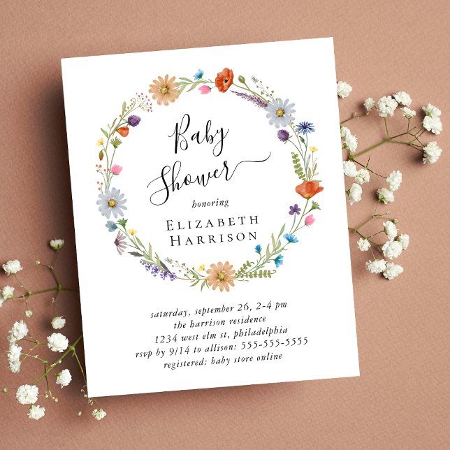Budget Boho Floral Baby shower Invitation (Créateur téléchargé)