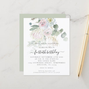 Budget Boho Floral Eucalyptus 40e anniversaire Inv