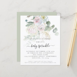 Budget Boho Floral Eucalyptus Baby Sprinkle Invita